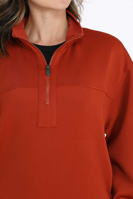 Cinch Womens 1/4 Zip Pullover - Red