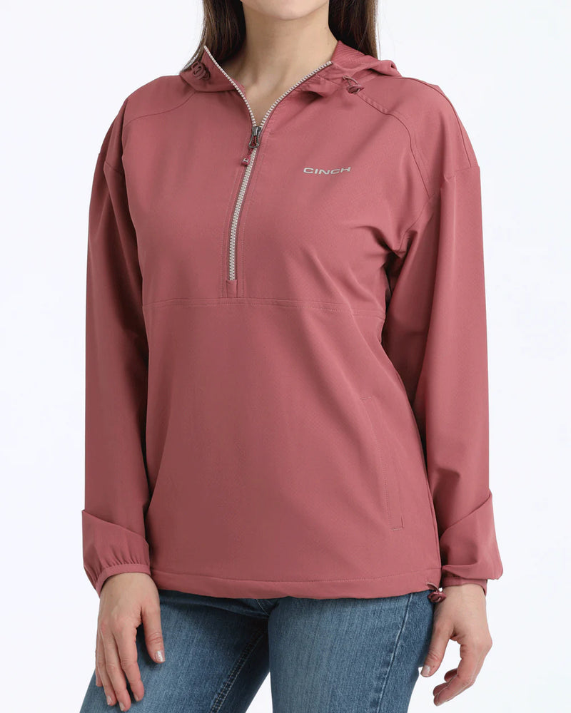 Load image into Gallery viewer, Cinch Womens 1/2 Zip Dobby Windbreaker Pullover - Pink
