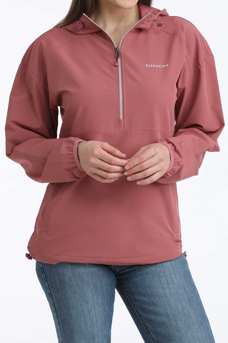 Load image into Gallery viewer, Cinch Womens 1/2 Zip Dobby Windbreaker Pullover - Pink
