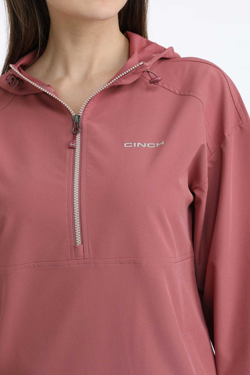 Load image into Gallery viewer, Cinch Womens 1/2 Zip Dobby Windbreaker Pullover - Pink
