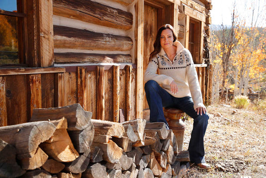 Cinch Womens 1/4 Button Sweater Knit Pullover - Cream