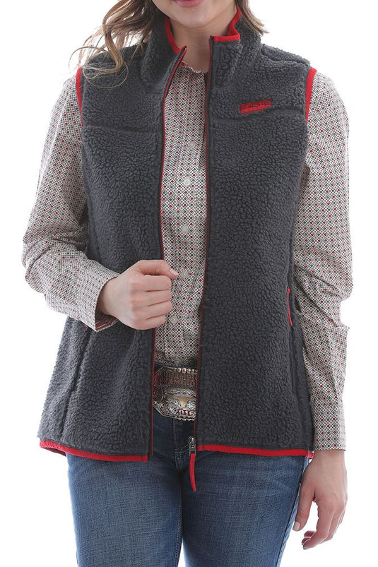Cinch Womens Sherpa Vest - Charcoal