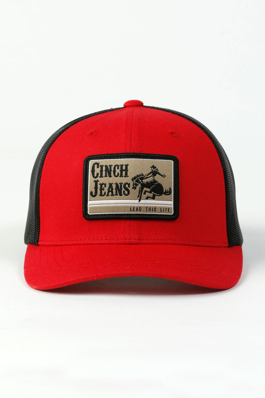 Cinch Mens Trucker Ball Cap - Red