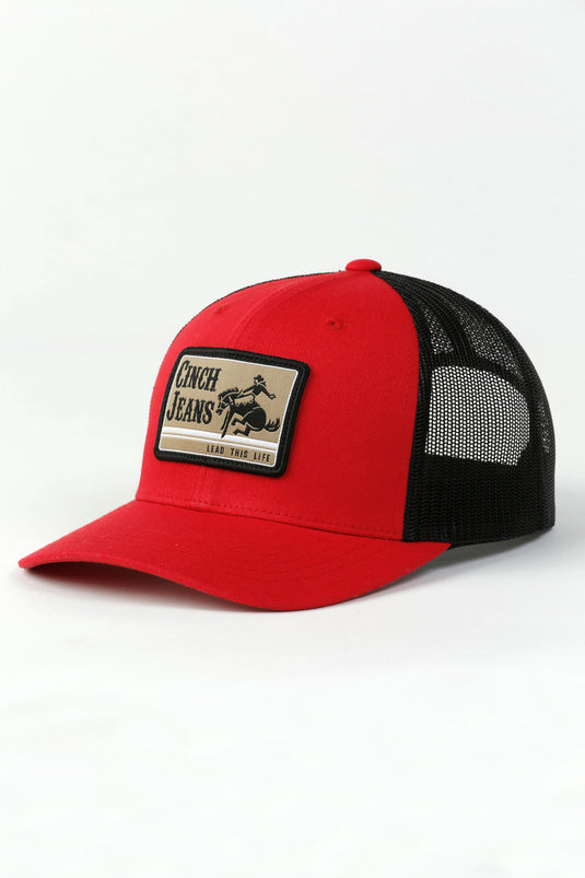 Cinch Mens Trucker Ball Cap - Red
