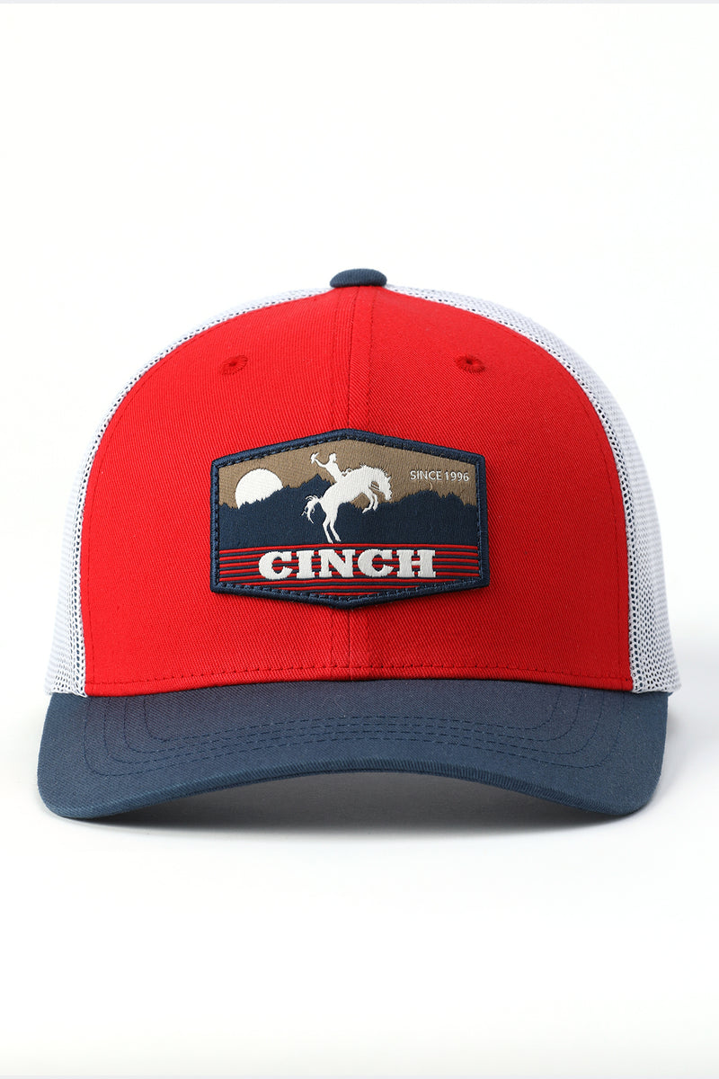 Load image into Gallery viewer, Cinch Men's Trucker Ball Cap - Red/Navy
