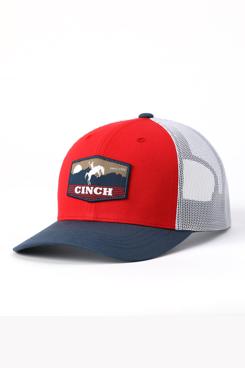 Load image into Gallery viewer, Cinch Men's Trucker Ball Cap - Red/Navy
