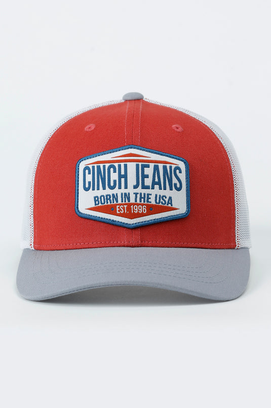 Cinch Trucker Ball Cap - Red/White