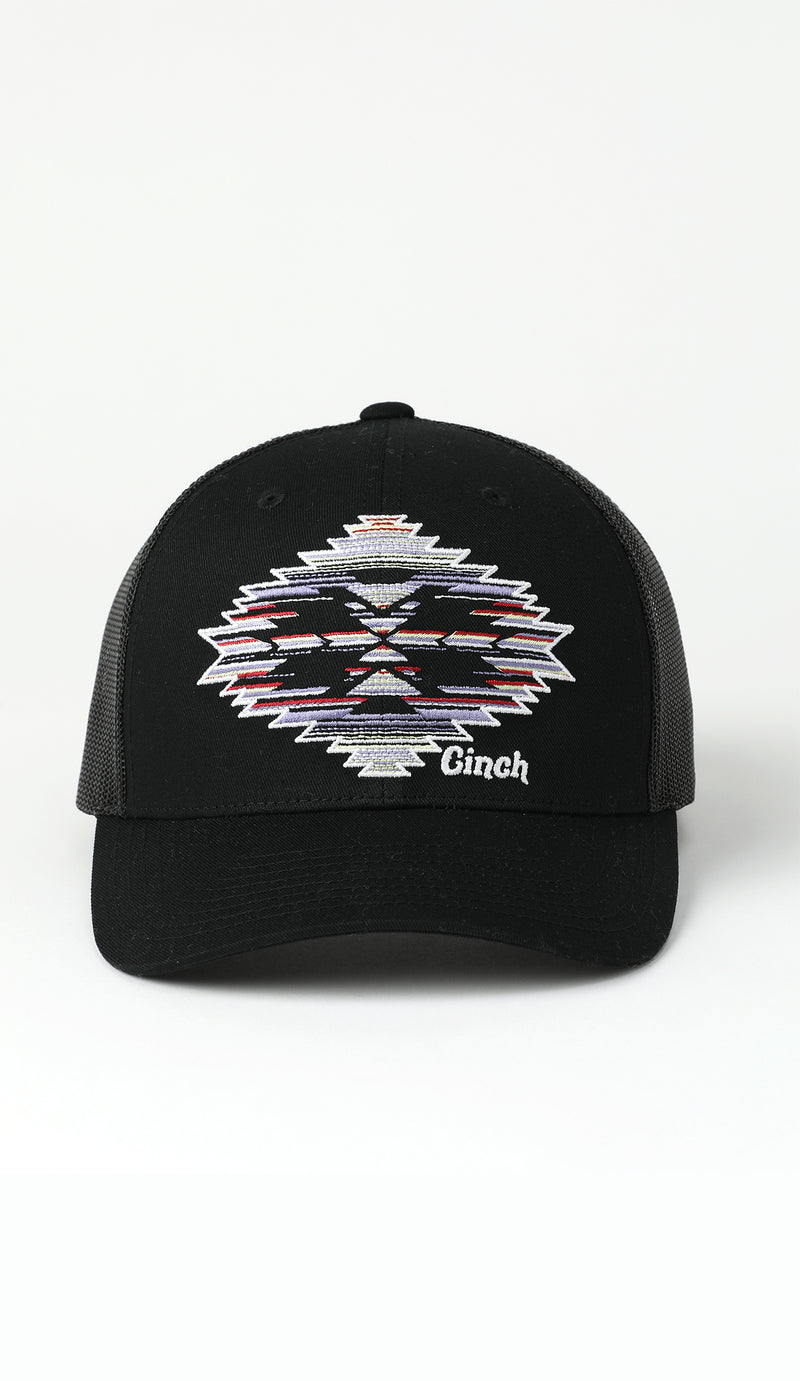 Load image into Gallery viewer, Cinch Womens Aztec Trucker Ball Cap - Black
