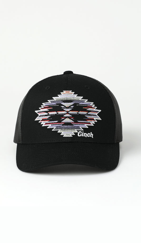 Cinch Womens Aztec Trucker Ball Cap - Black