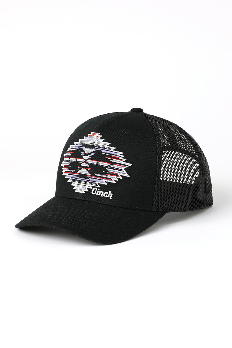 Load image into Gallery viewer, Cinch Womens Aztec Trucker Ball Cap - Black
