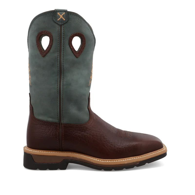 Load image into Gallery viewer, Twisted X 12" Cowboy Work Boot - Oiled Cognac/Blue
