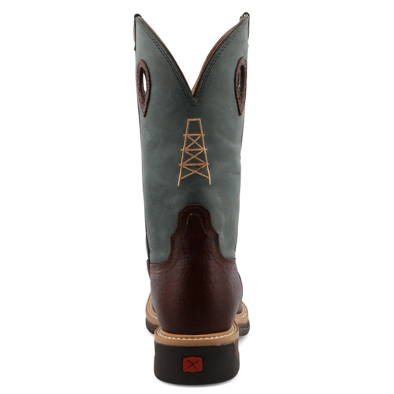 Load image into Gallery viewer, Twisted X 12" Cowboy Work Boot - Oiled Cognac/Blue
