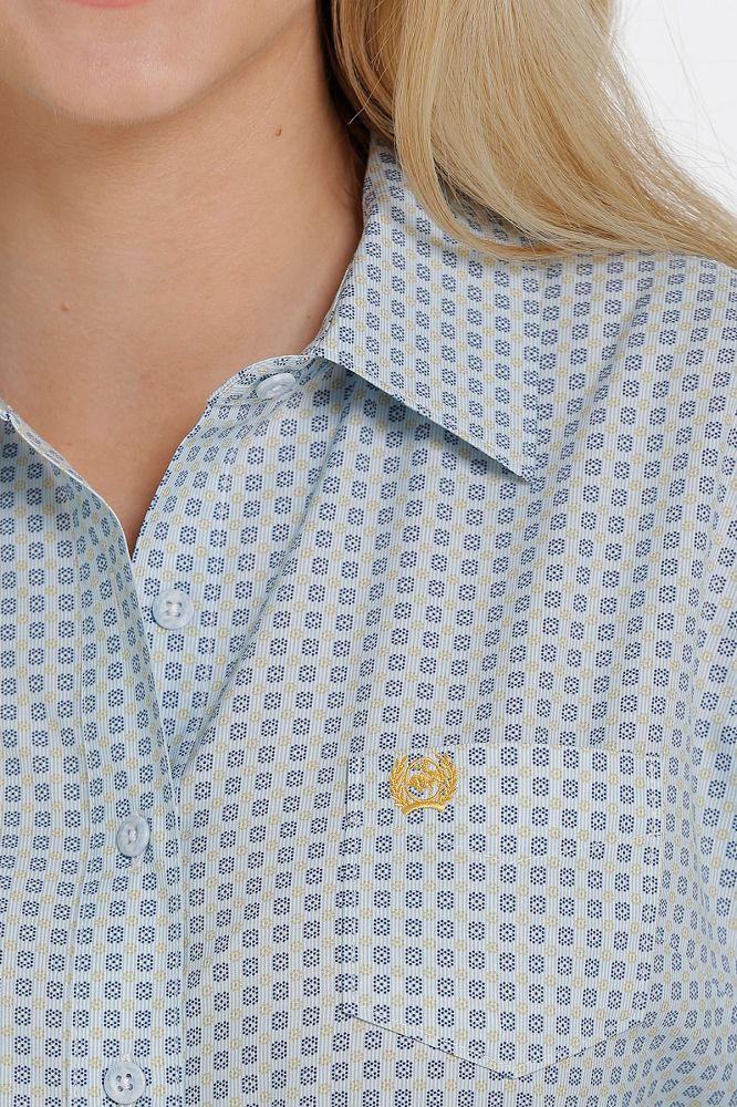 Load image into Gallery viewer, Cinch Womens ARENAFLEX Long Sleeve Print Shirt - Light Blue
