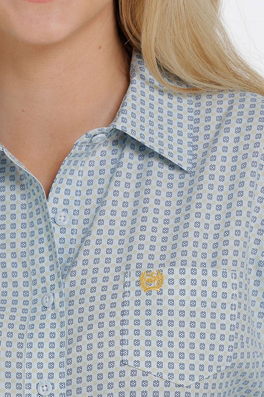 Cinch Womens ARENAFLEX Long Sleeve Print Shirt - Light Blue