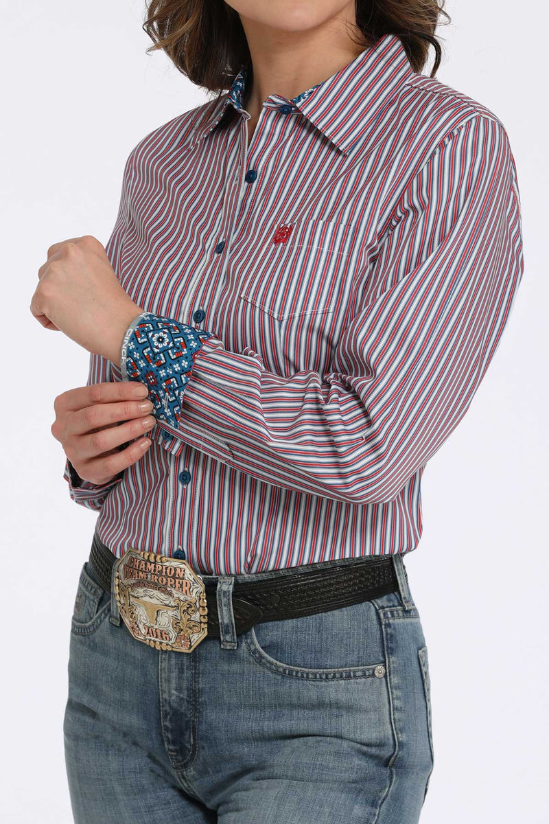 Load image into Gallery viewer, Cinch Womens Long Sleeve Stripe Shirt - Multi
