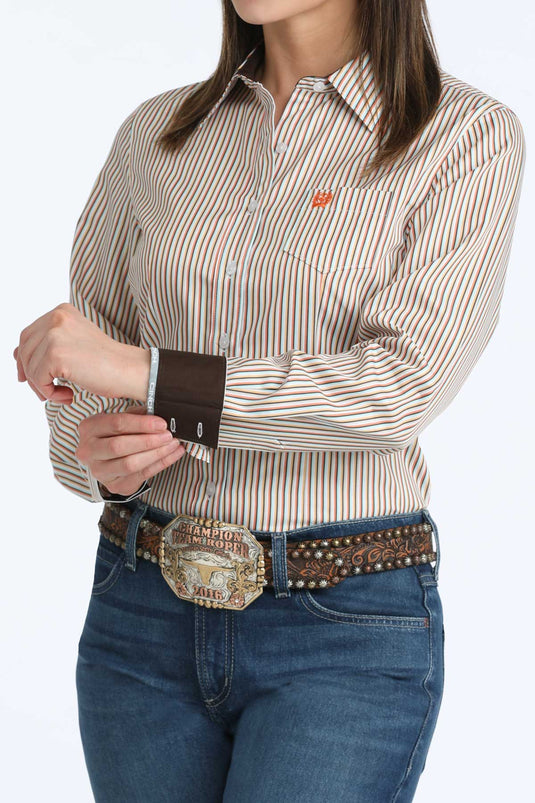 Cinch Womens TENCEL Long Sleeve Stripe Shirt - Multi