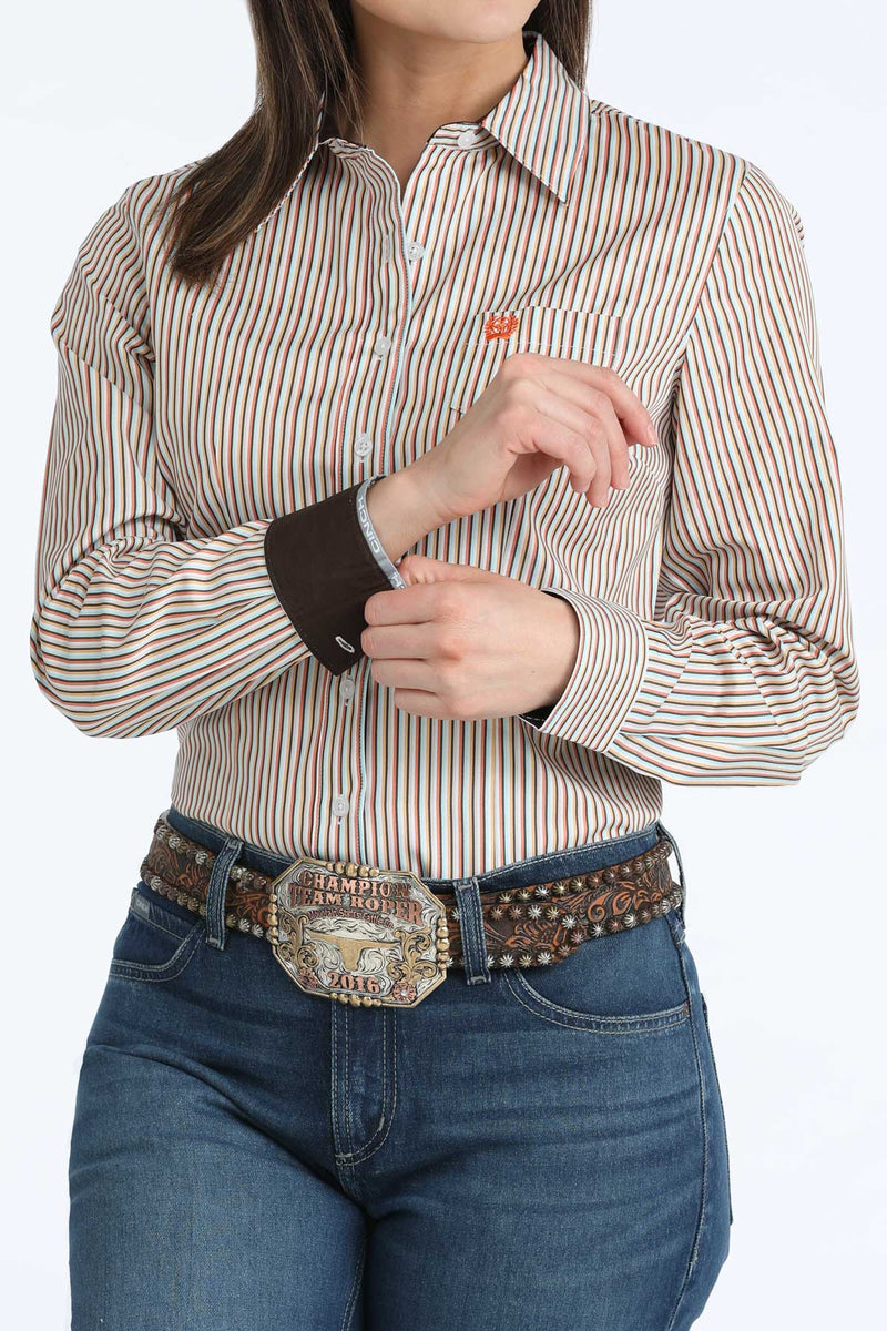 Load image into Gallery viewer, Cinch Womens TENCEL Long Sleeve Stripe Shirt - Multi
