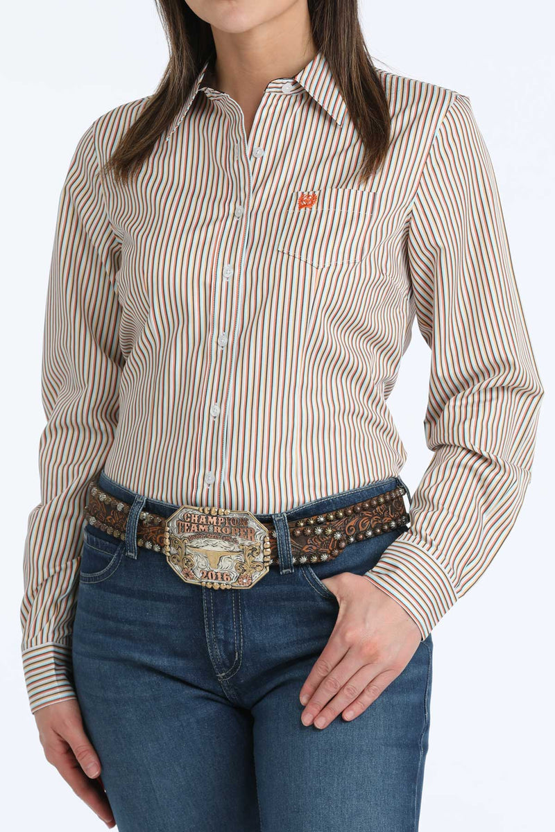 Load image into Gallery viewer, Cinch Womens TENCEL Long Sleeve Stripe Shirt - Multi
