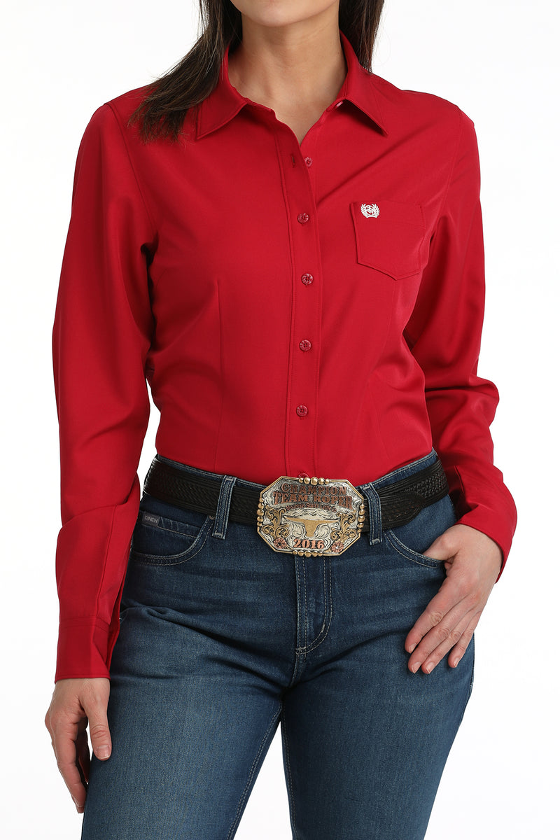 Load image into Gallery viewer, Cinch Womens ARENAFLEX Long Sleeve Solid Shirt - Pink

