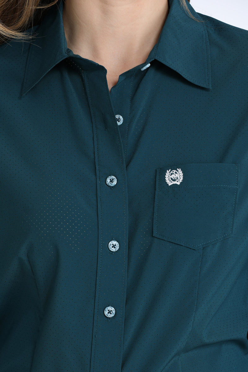 Load image into Gallery viewer, Cinch Womens Long Sleeve ARENAFLEX Solid Shirt - Teal
