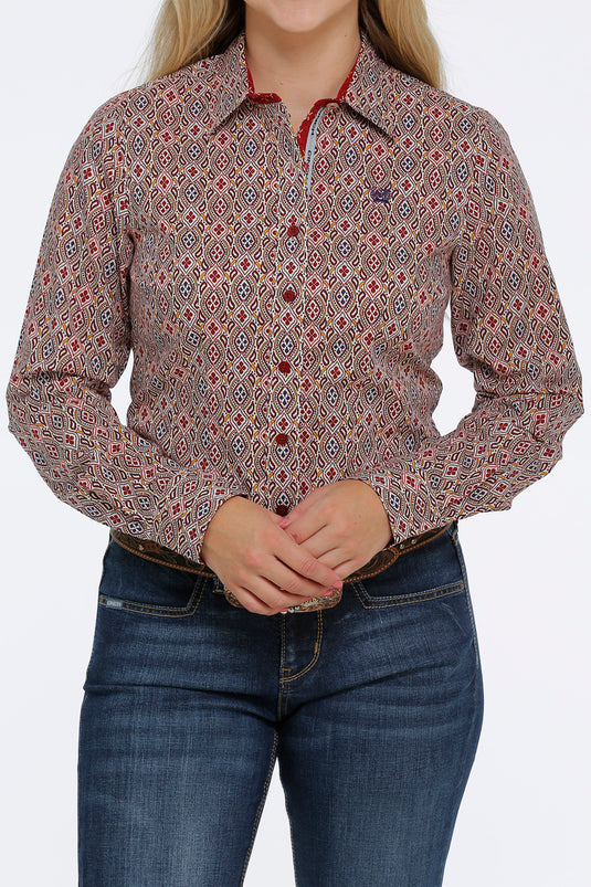 Cinch Womens Long Sleeve Print Shirt - Multi