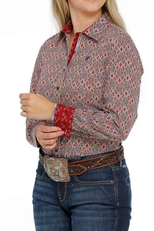 Cinch Womens Long Sleeve Print Shirt - Multi