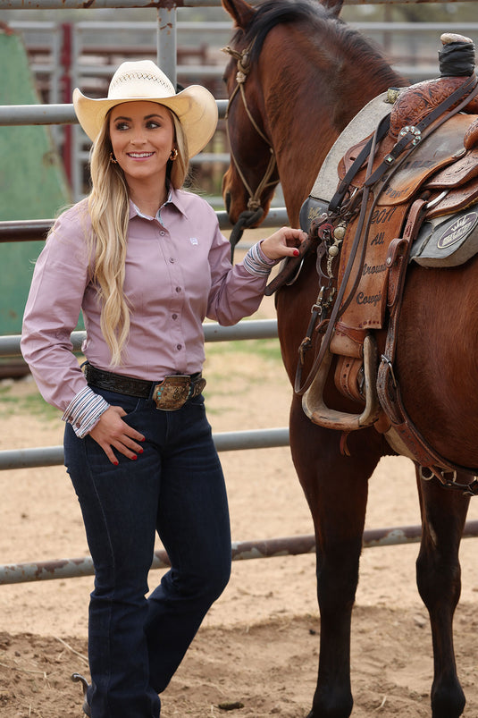 Cinch Womens TENCEL Long Sleeve Shirt - Lilac