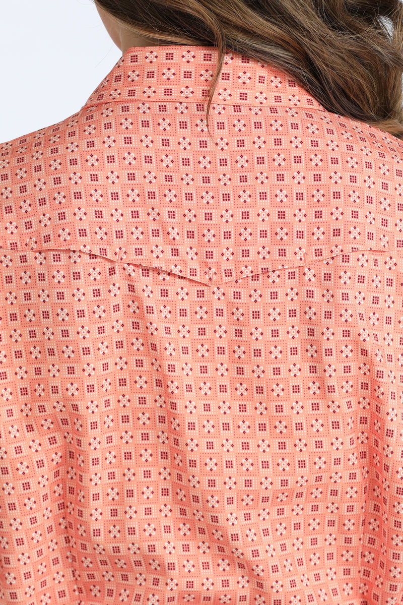 Load image into Gallery viewer, Cinch Womens Long Sleeve ARENAFLEX Marble Snap Print Shirt - Corral
