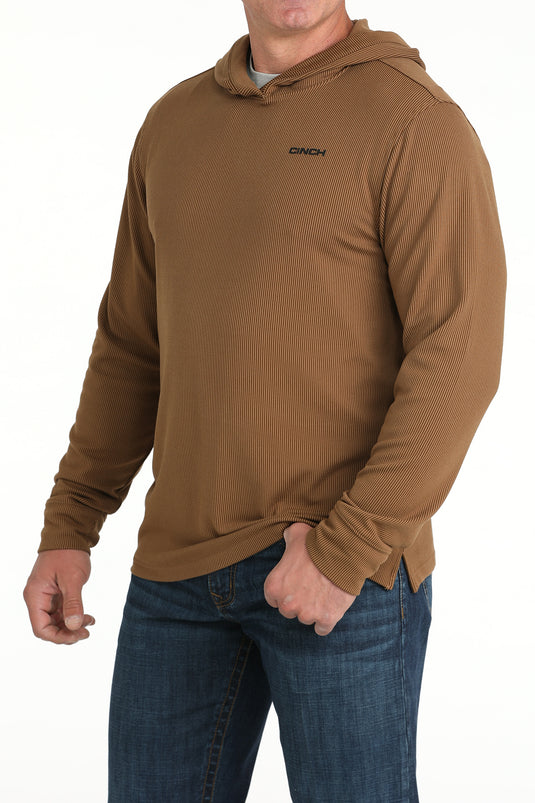 Cinch Mens ARENAFLEX Sun Fishing Striped Hoodie - Brown