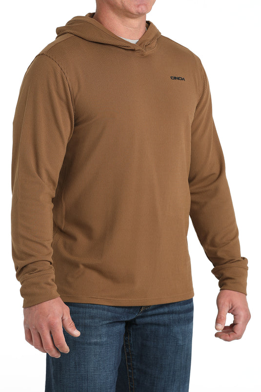 Cinch Mens ARENAFLEX Sun Fishing Striped Hoodie - Brown