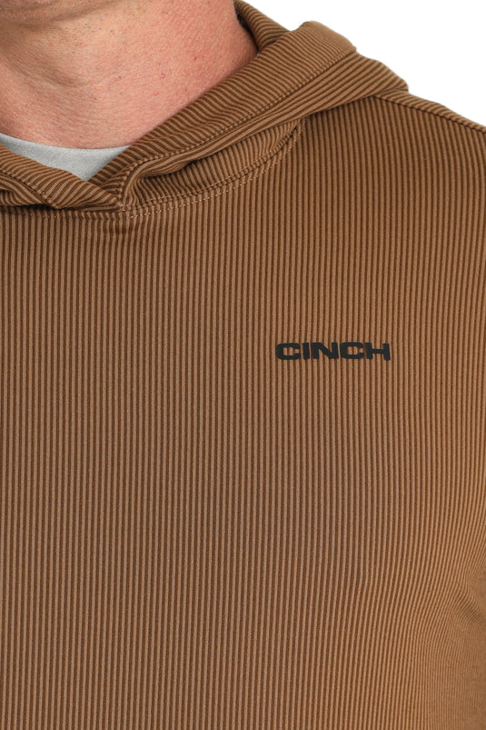 Cinch Mens ARENAFLEX Sun Fishing Striped Hoodie - Brown