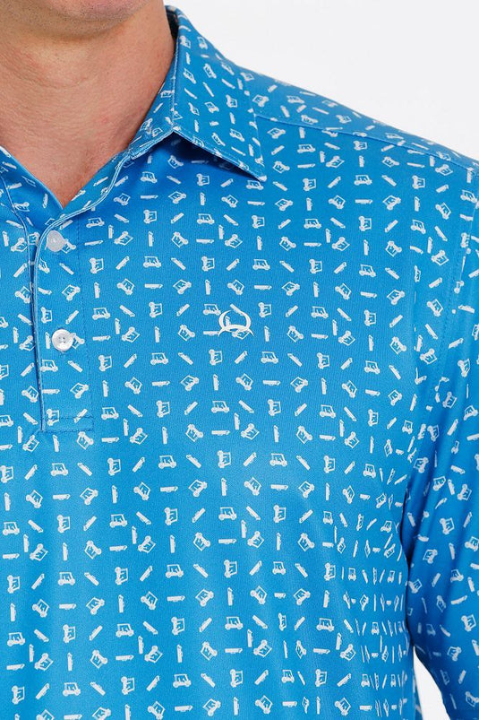 Cinch Mens ARENAFLEX Short Sleeve Polo Shirt - Blue