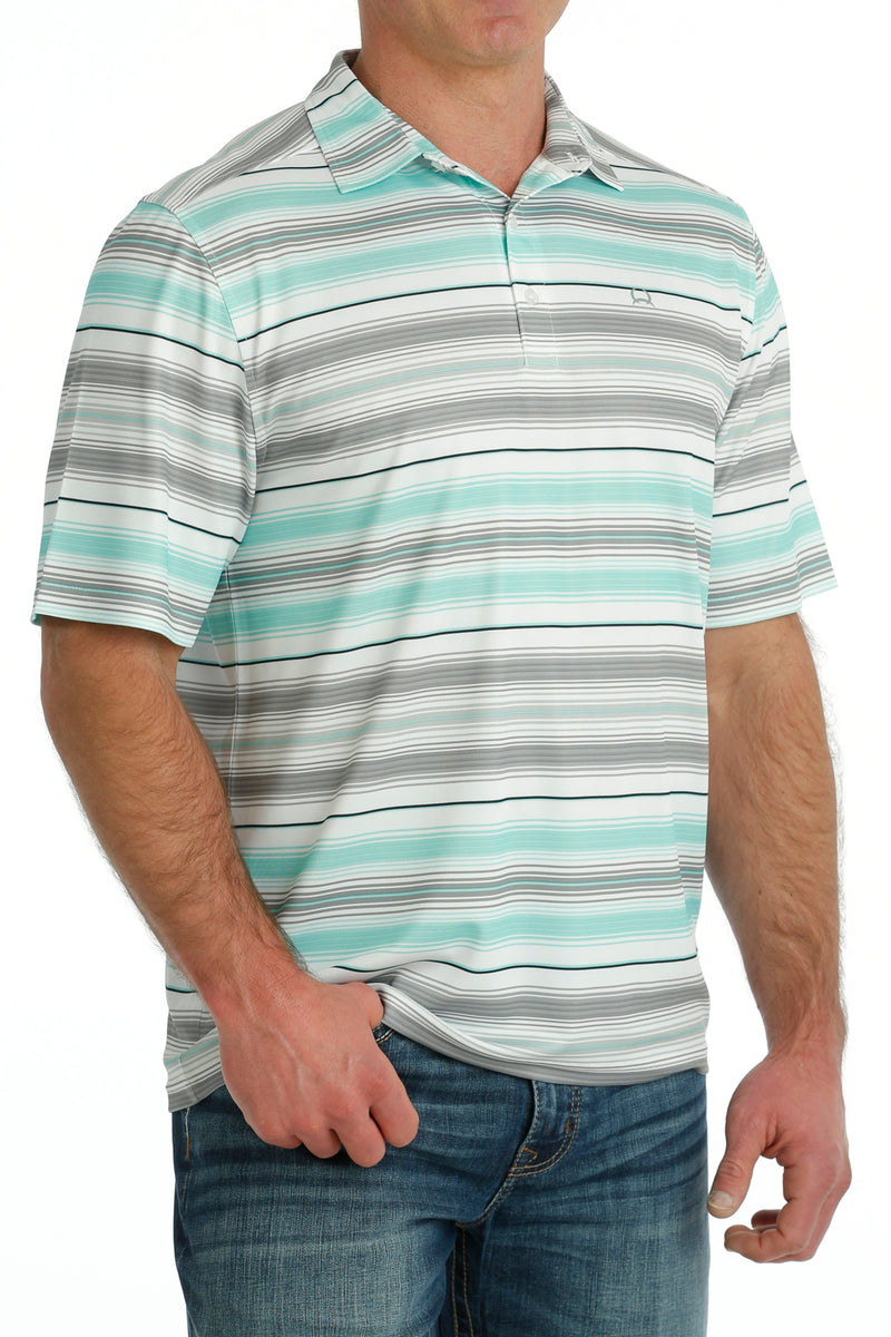 Load image into Gallery viewer, Cinch Mens ARENAFLEX Short Sleeve Polo Shirt - White/Multi
