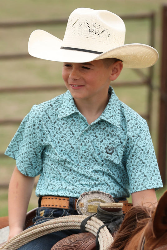 Cinch Boys Short Sleeve Polo Shirt - Blue