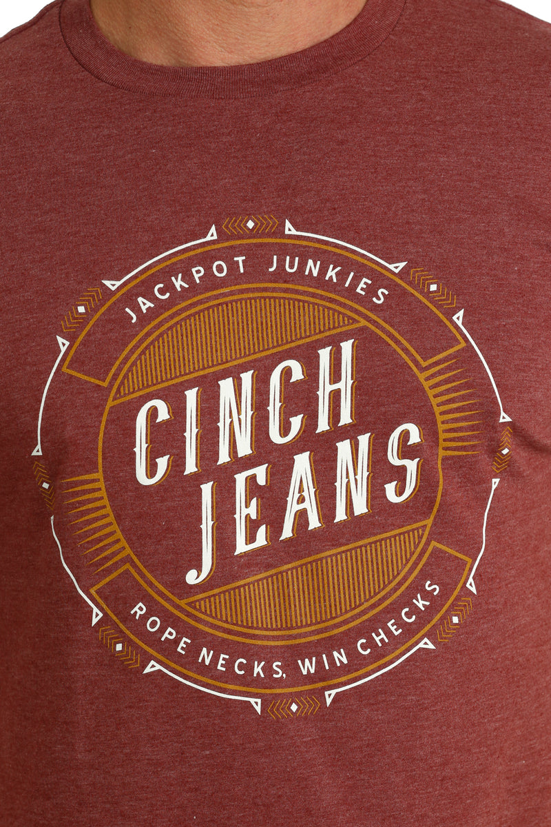 Load image into Gallery viewer, Cinch Mens Short Sleeve Tee Shirt - Burgundy
