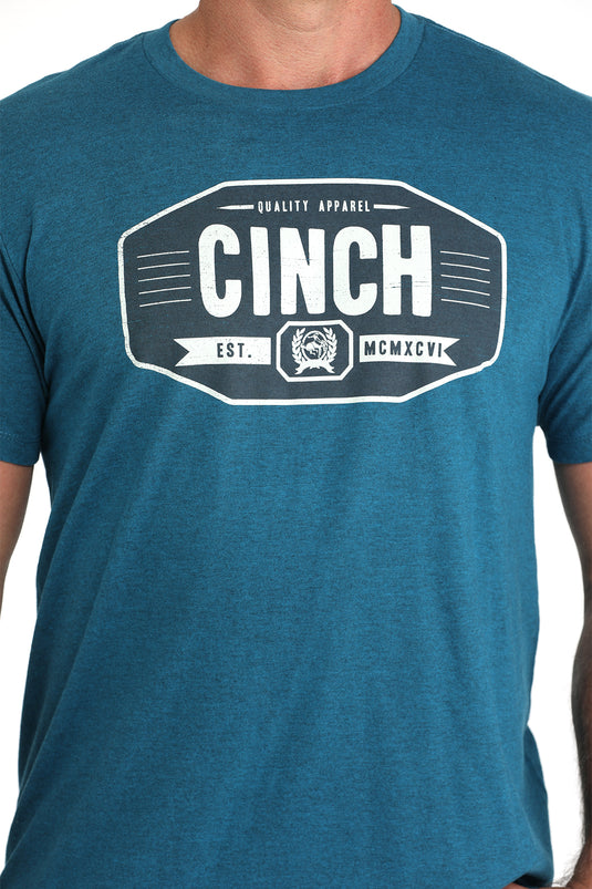 Cinch Mens Short Sleeve Graphic Tee Shirt - Teal