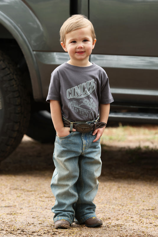 Cinch Boys Short Sleeve Lead This Life Tee Shirt - Charcoal
