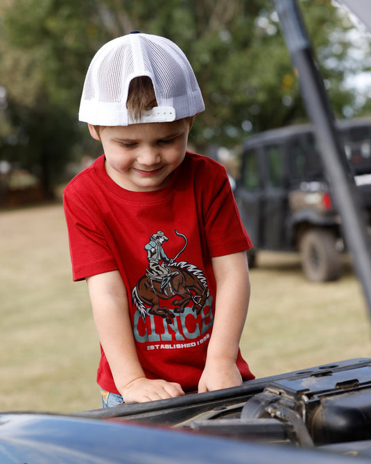 Cinch Toddler Short Sleeve Cinch Tee Shirt - Burgundy