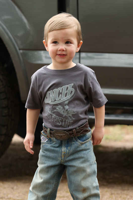Cinch Infant Short Sleeve LeadThis Life Tee Shirt - Charcoal