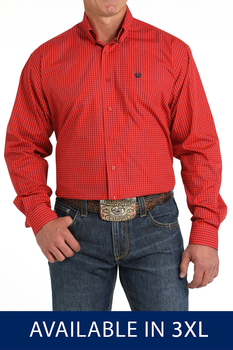 Load image into Gallery viewer, Cinch Mens Long Sleeve Money Print Shirt - Red
