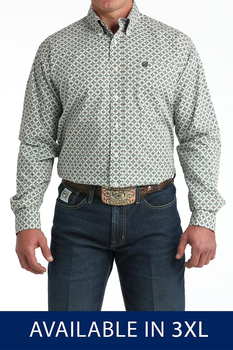 Load image into Gallery viewer, Cinch Mens Long Sleeve Medallion Print Shirt - Cream
