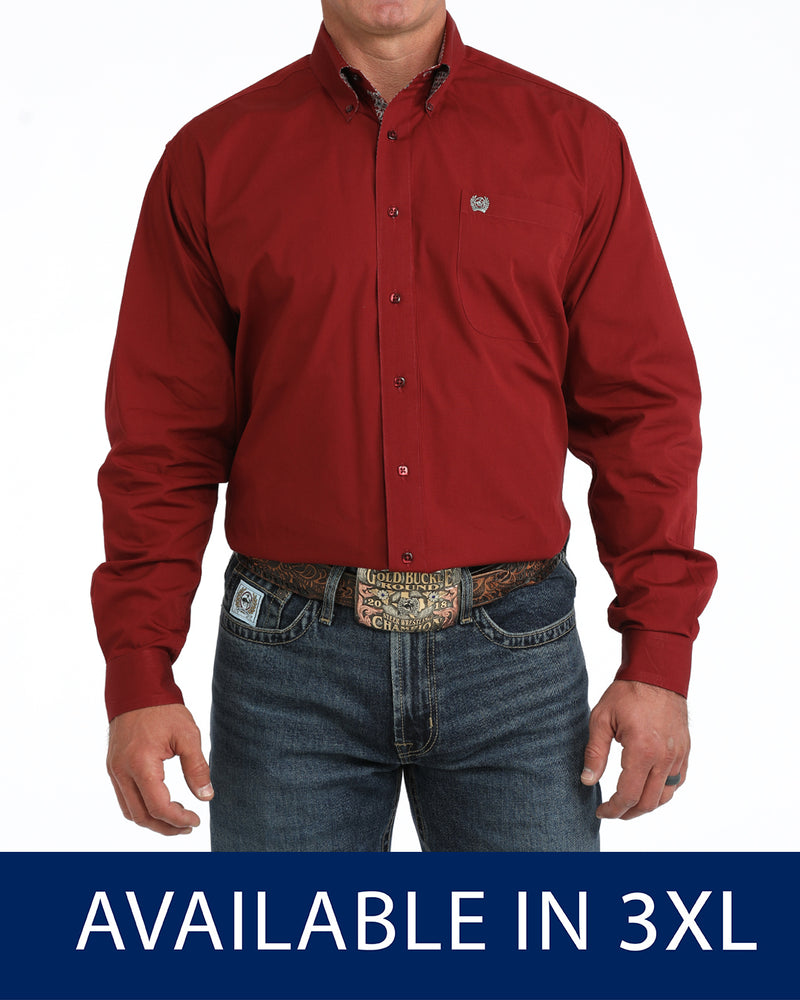 Load image into Gallery viewer, Cinch Mens Long Sleeve Solid Shirt - Burgundy
