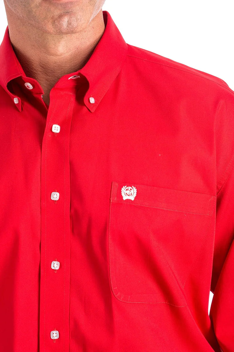 Load image into Gallery viewer, Cinch Mens Long Sleeve Solid Shirt - Red
