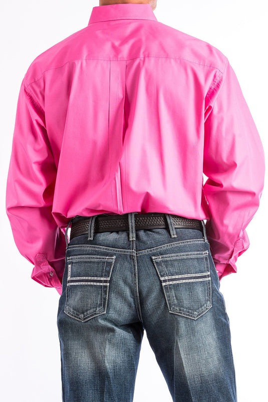 Cinch Mens Long Sleeve Solid Shirt - Pink
