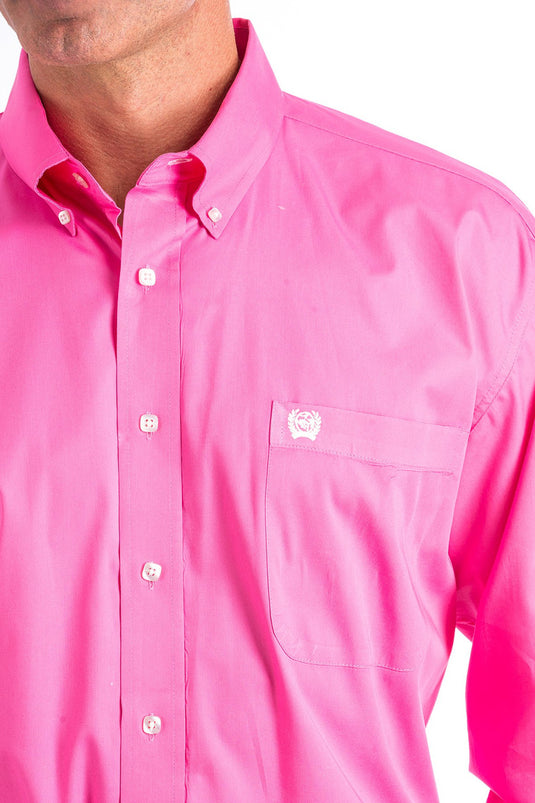 Cinch Mens Long Sleeve Solid Shirt - Pink