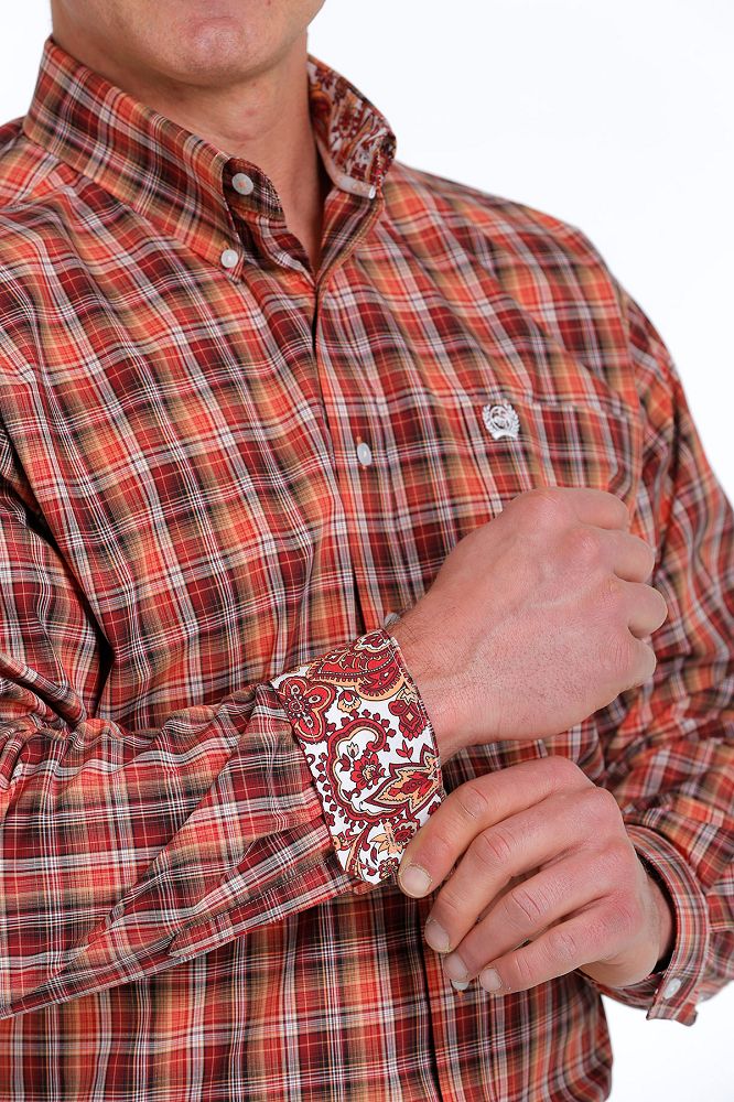 Load image into Gallery viewer, Cinch Mens Long Sleeve Plaid Print Shirt - Multi
