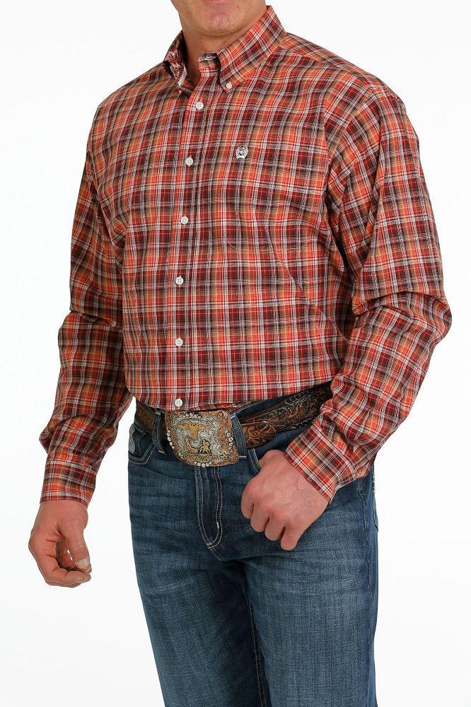 Load image into Gallery viewer, Cinch Mens Long Sleeve Plaid Print Shirt - Multi

