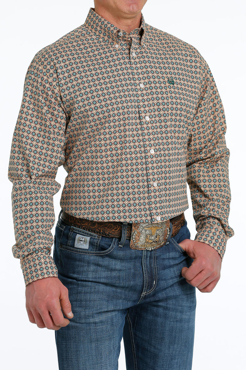 Load image into Gallery viewer, Cinch Mens Long Sleeve Geometric Print Shirt - Multi
