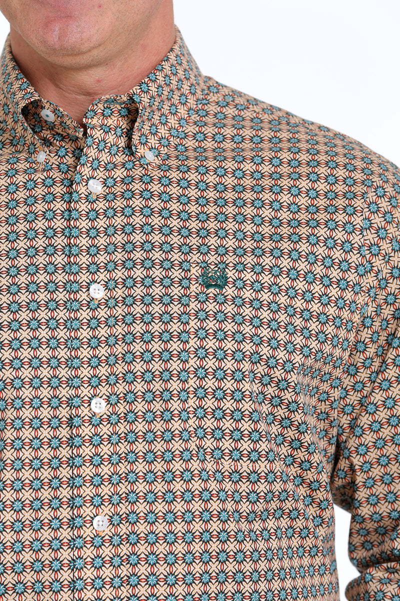 Load image into Gallery viewer, Cinch Mens Long Sleeve Geometric Print Shirt - Multi
