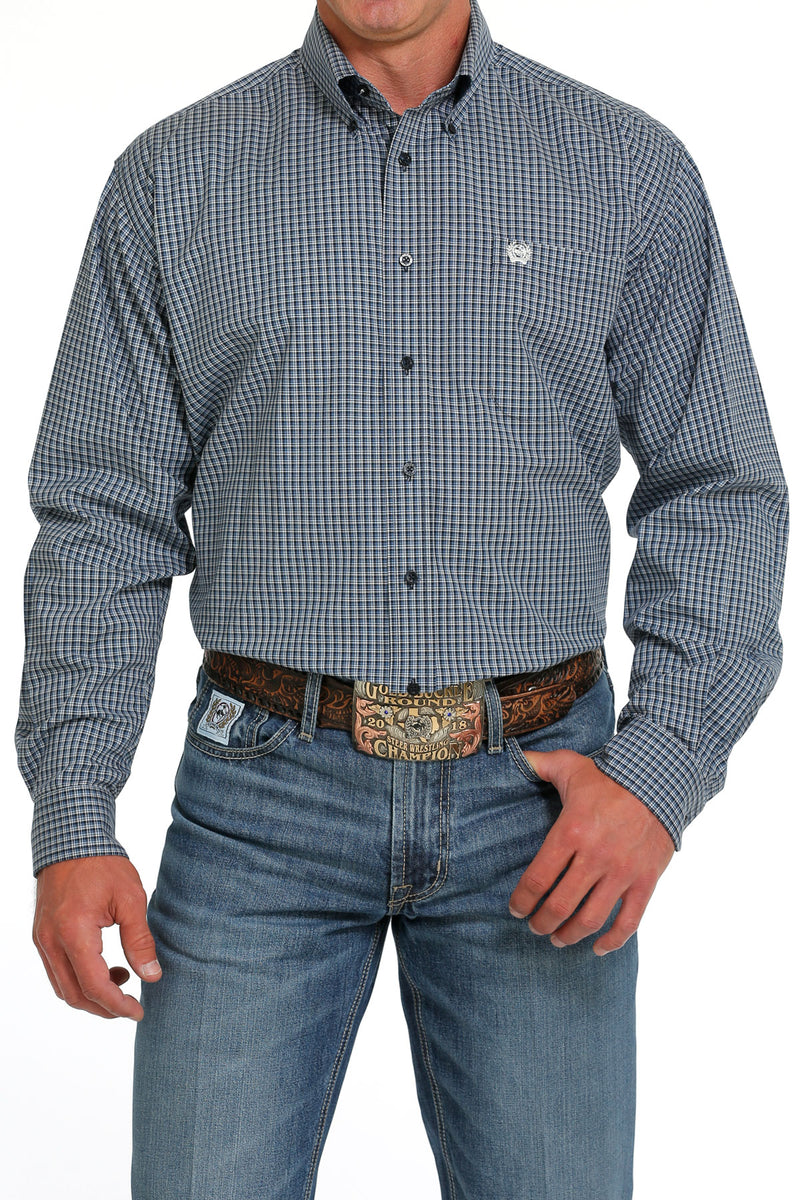 Load image into Gallery viewer, Cinch Mens Long Sleeve Plaid Shirt - Navy
